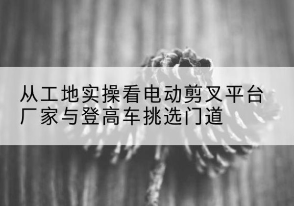 荔浦电动剪叉升降平台厂家-从工地实操看电动剪叉平台厂家与登高车挑选门道